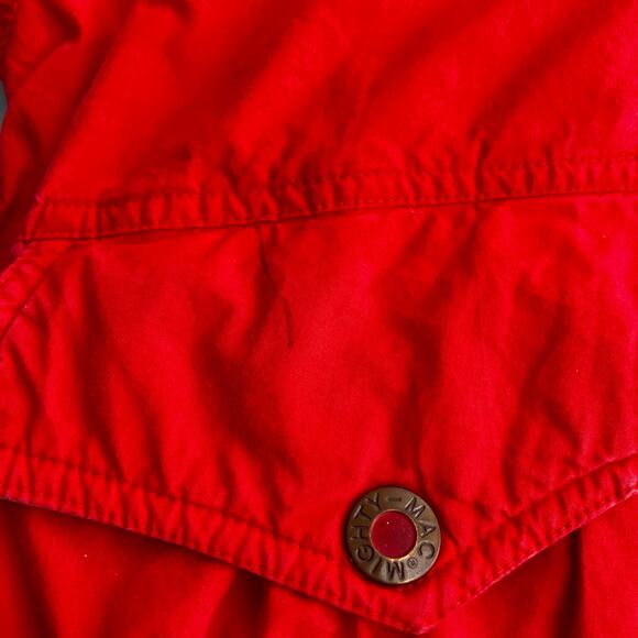 VTG Mighty Mac Duck Down Coat S 40 Red Insulated Zip Hood Outdoor Ski Winter - Picture 13 of 16